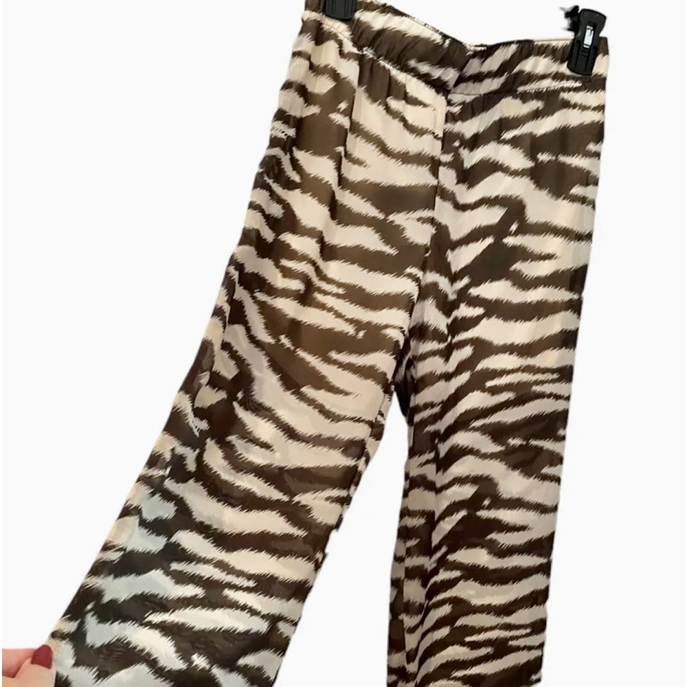 Manito Palazzo Pants Womens Medium Tiger Print Sheer Vintage USA